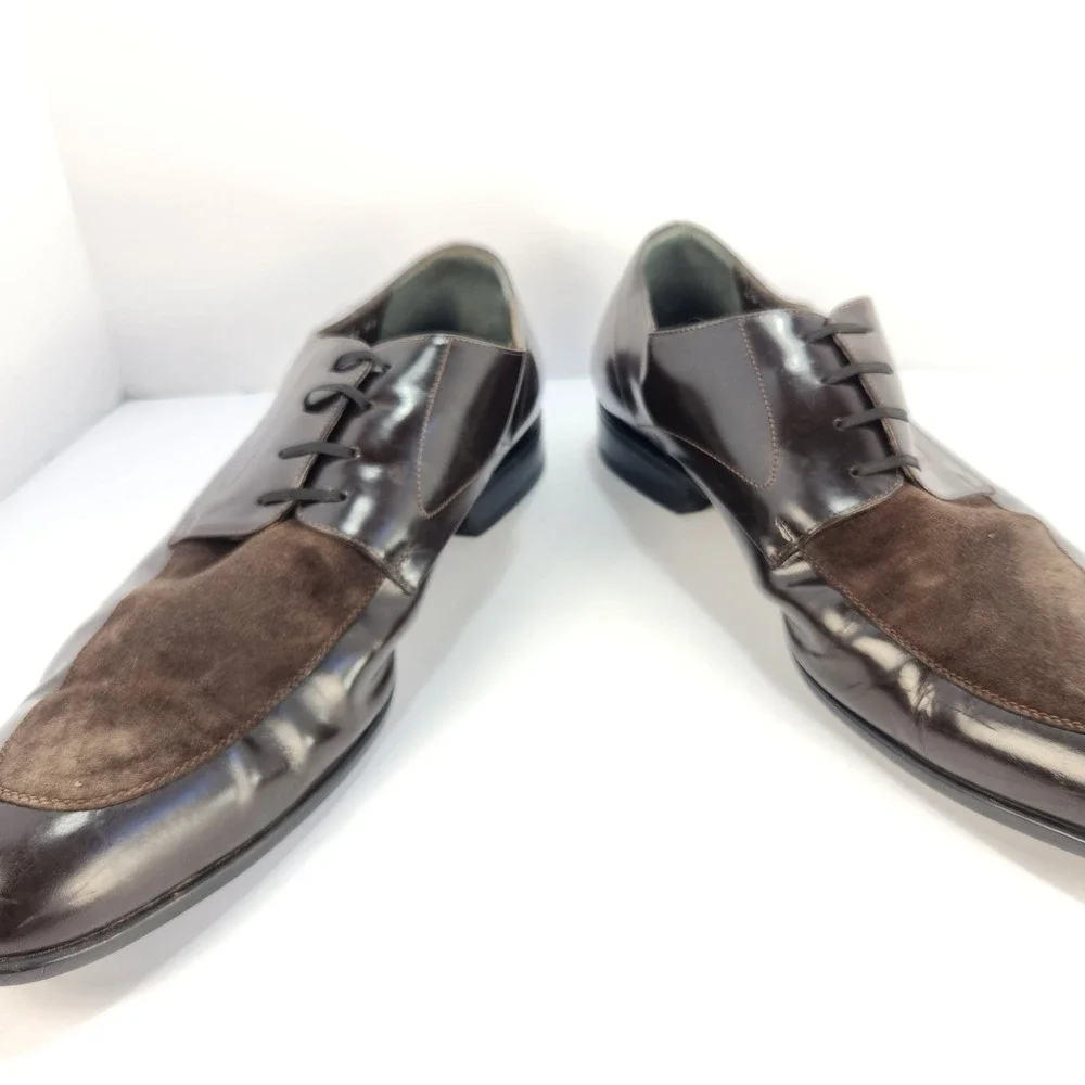Moreschi Italy Brown Leather Suede Derby Dress Classic Shoes Men's Size 9.5